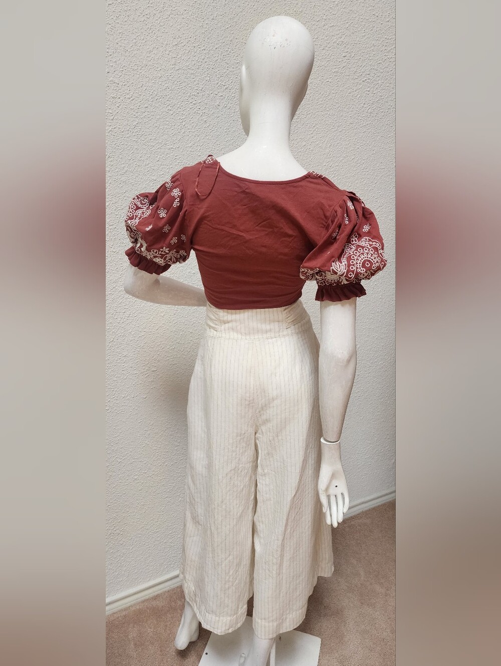 Anthropologie Palm Beach Belted Wide-Leg Pants Size 8 - Picture 5 of 7